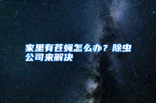 家里有蒼蠅怎么辦？除蟲公司來解決
