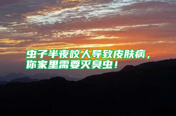 蟲子半夜咬人導致皮膚病，你家里需要滅臭蟲！