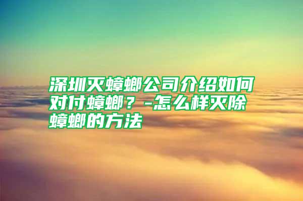 深圳滅蟑螂公司介紹如何對(duì)付蟑螂？-怎么樣滅除蟑螂的方法