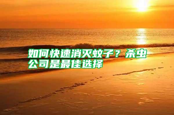 如何快速消滅蚊子?殺蟲公司是最佳選擇