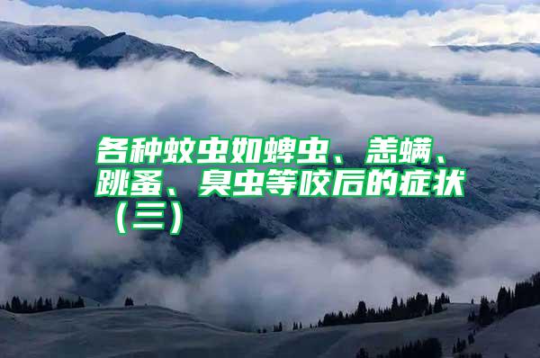 各種蚊蟲如蜱蟲、恙螨、跳蚤、臭蟲等咬后的癥狀(三)