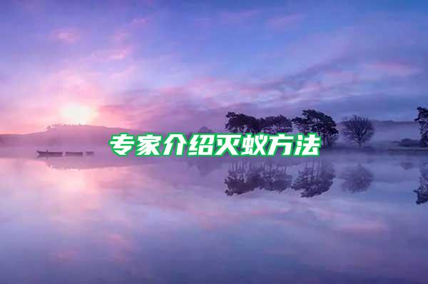 專(zhuān)家介紹滅蟻方法