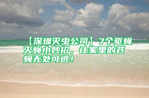 【深圳滅蟲公司】7個驅蠅滅蠅小妙招,讓家里的蒼蠅無處可逃!