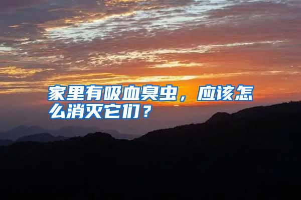 家里有吸血臭蟲，應該怎么消滅它們？