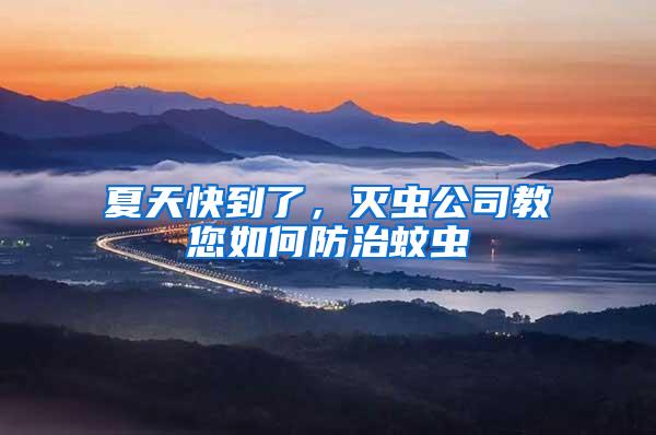 夏天快到了，滅蟲公司教您如何防治蚊蟲