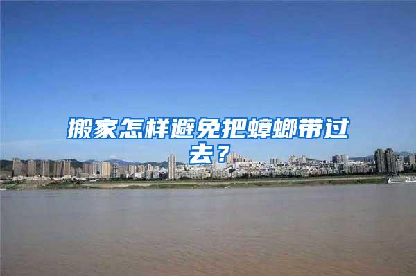 搬家怎樣避免把蟑螂帶過去?