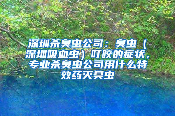深圳殺臭蟲公司:臭蟲(深圳吸血蟲)叮咬的癥狀,專業殺臭蟲公司用什么特效藥滅臭蟲